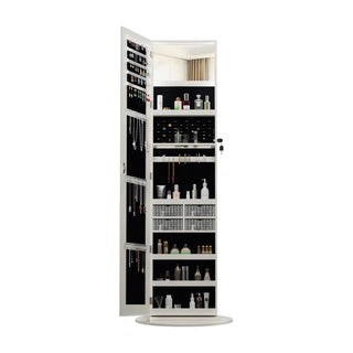 Swivel Jewelry Cabinet With Full Length Mirror