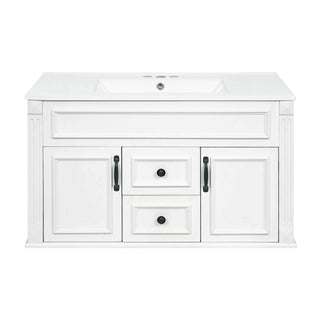 French Simple Style Wall Mounted Bathroom Cabinet With Sink