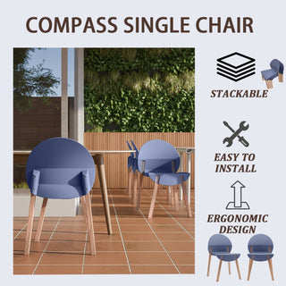 4 Piece Set Of Single Chairs, Traditional Elements With Round Table