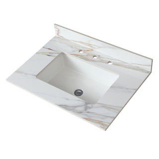Vanity Top With Undermount Sink And Backsplash, Sintered Stone