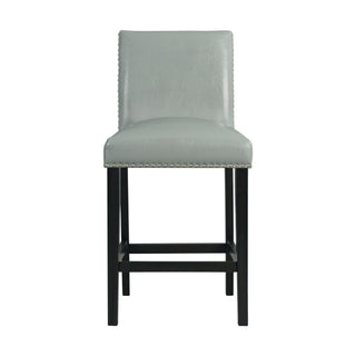 Francesca - Square 5 Piece Counter Height Dining Set, Table & Four PU Chairs - Gray / Marble