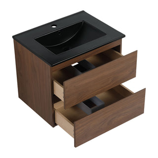 Wall Mounted Bathroom Vanity With Sink, 2 Soft Close Drawers