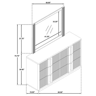 Moraga - 6 Drawer Dresser With Mirror - Ash Brown