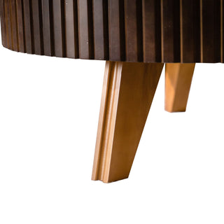 Round Retro Coffee With Solid Wood Legs