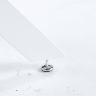 Dining Table With Cross Metal Leg And Tempered Glass, Modern Space Saving Kitchen Table For Living Room