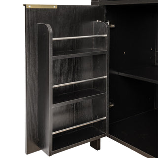 Fluted Tall Arched Pantry Cabinet With Adjustable Shelves