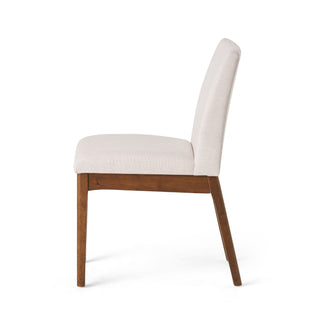 Dining Chairs With Upholstered Seat And Backrest (Set of 2) - Light Beige / Walnut