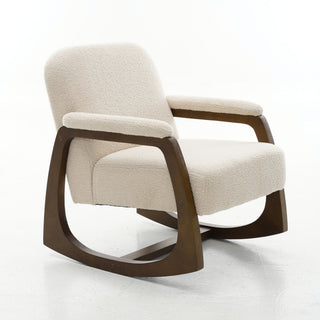 Curved Frame Rocking Accent Chair - Beige / Brown