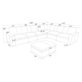 Upholstered Large Seating Modular Sectional