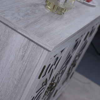 3 Door Mirrored Sideboard Cabinet With Adjustable Shelves