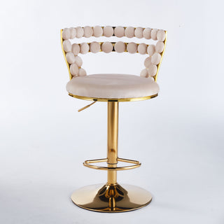 Modern Bar Chair With Iron Tube Legs, Soft Cushions And Comfortable Backrest (Set of 2)