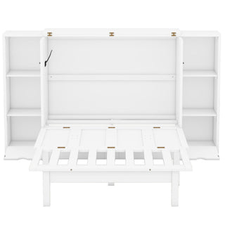 Murphy Bed With Shelves, Drawers And USB Ports
