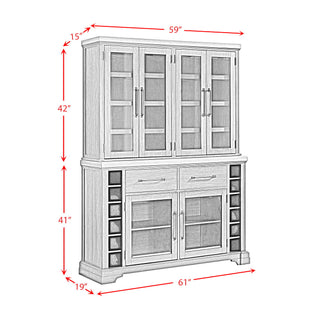 Montrose - Server And Hutch With LED Light - Espresso And Brown