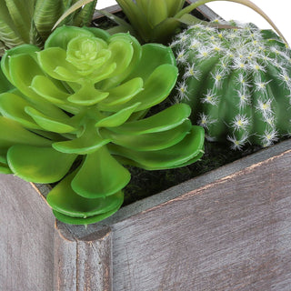 Artificial Succulent, Table Decor (Set of 2) - Green / Dark Gray