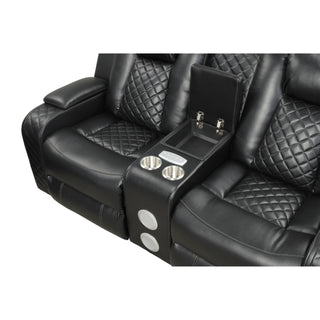 Benz - Power Reclining Loveseat With LED Lighting And Built In USB