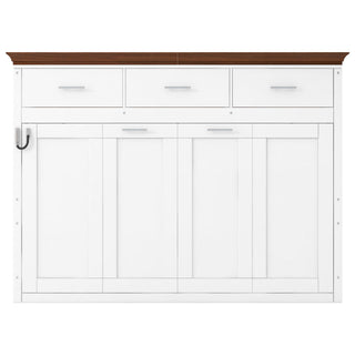 Twin Size Murphy Bed With 3 Drawers - White