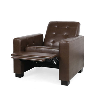 Langseth - Contemporary Tufted Pushback Recliner - Dark Brown