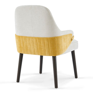 Indoor Dining Chair (Set of 2) With Sturdy Frame - Beige / Yellow