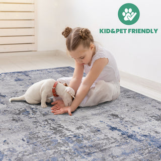 Marfi - 5' X 7' Abstract Area Rug - Silver