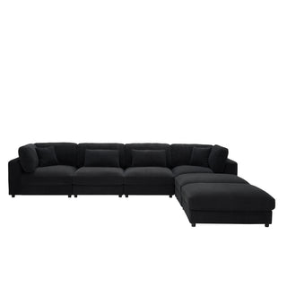 Upholstered Modular Sectional & Custom Configuration And Toss Pillows