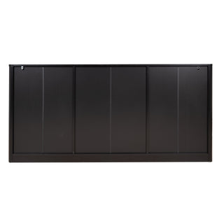 Large Fluted Buffet Sideboard, Wine Bar Storage Cabinet With 6 Doors & 2 Drawers