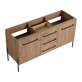 60" Freestanding Bathroom Vanity With Soft Close Doors And Drawers, (Vanity Only) - Imitative Oak