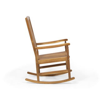 Muse - Outdoor Acacia Rocking Chair With Slat Design - Teak