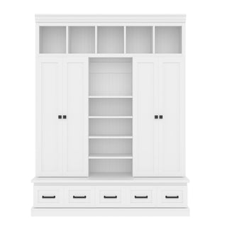 Hall Tree & Bench And 5 Storage Cubbies