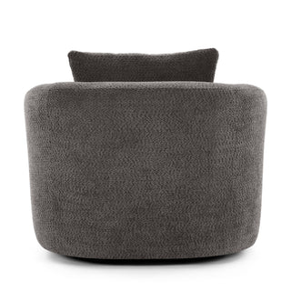 360° Swivel Barrel Sofa Chair With Throw Pillow, Upholstered Accent Chair