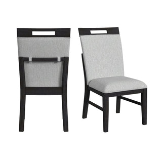 Transcend - Dining Side Chair With Fabric (Set of 2) - Charcoal And Light Gray