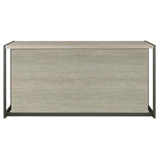 Brisley - Office Desk With Adjustable Keyboard Tray And 3 Drawer Storage - Beige / Gray