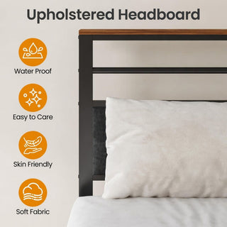 Platform Bed Frame With Charging Station & Headboard Storage