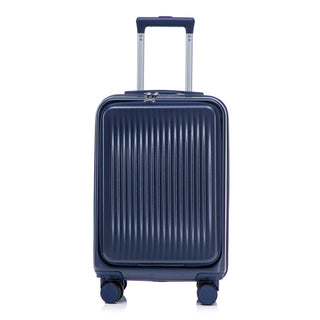 Luggage Set With Cosmetic Case, Combination Lock, Front Opening Design