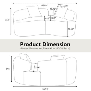 Modern Curved Loveseat
