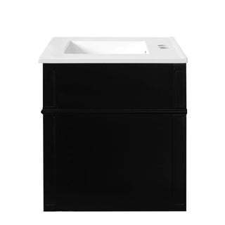 Wall Mounted Bathroom Vanity With 2 Drawers, 1 Tip Out Drawer, 3 Holes Sink