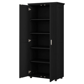 Storage Cabinet With Adjustable Shelves, 2 Doors, Rectangle Design For Bathroom