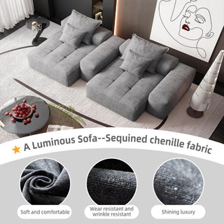 Modern Oversized Diy Combination Modular Sectional Sofa With Pillows