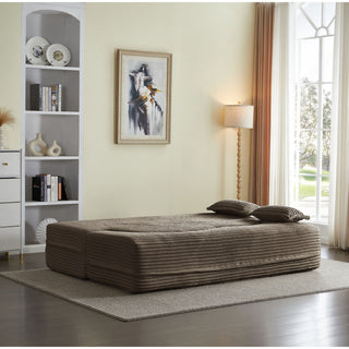 Floor Convertible Sleeper Sofa Bed With 2 Pillows