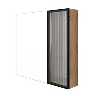 Wall Mounted Bathroom Cabinet & Adjustable Shelves - Imitative Oak