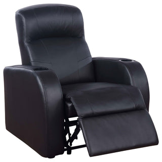 Franky - 7 Piece Seater Home Theater Set, Reclining Chairs & Storage Consoles - Black