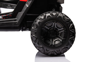 12V7A*1 30W*4 Four-Wheel Drive Seat One Button Start, Forward And Backward, High And Low Speed, Music, Front Light, Power Display, Two Doors Can Open, 2.4G R / C, Seat Belt Four Wheel Absorber