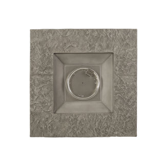 Classic Design Square Fire Pit With Top And 40, 000 Btu Heat Output - Stone Gray