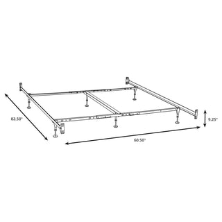 Adams - Queen / Eastern King Bolt On Bed Frame With Reinforced Center Beam, Adjustable Legs - Black