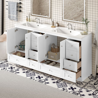 Shaker Free Standing Bathroom Vanity Cabinet & Sink, Soft Close Drawers, Soft Close Doors