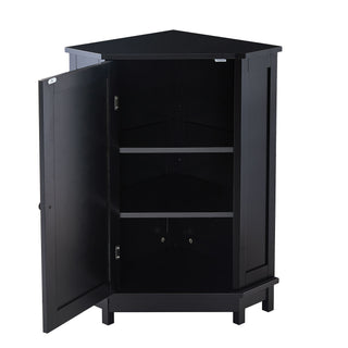 Bathroom Cabinet Triangle Corner Storage Cabinet With Adjustable Shelf Modern Style