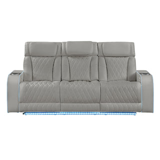 Electra - 3 Piece Power Reclining Sofa, Loveseat And Recliner Set With Power Headrests, Massage And LED Lighting