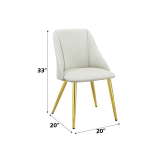 Gaines - Synthetic Leather Side Chair (Set of 2) - White