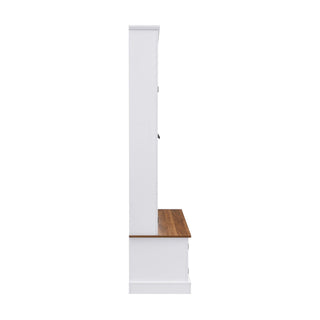 Hall Tree With Bench And Cabinet, 4 In 1 Entryway Bench With Coat Rack