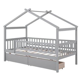 House Bed With 2 Drawers
