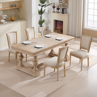 Dining Chairs Upholstered With T - Shaped Back (Set of 2) - Beige